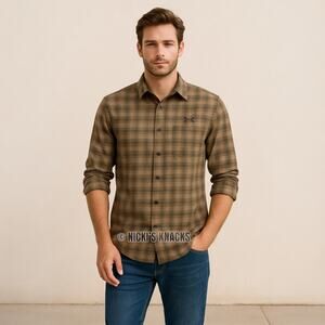Under Armour Tradesman Flannel Shirt 2.0 Green Snap Front Long Sleeve Size S
